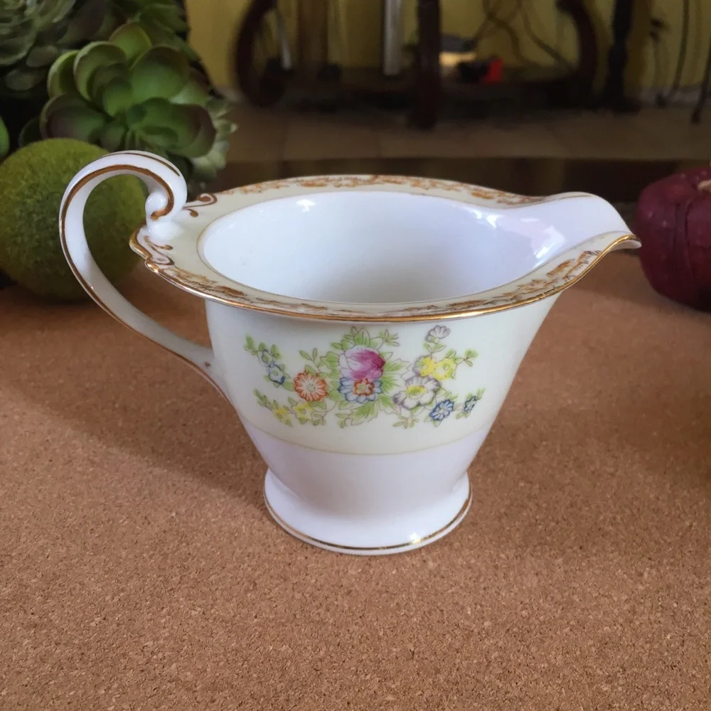 Vintage Royal Derby China Creamer and Sugar